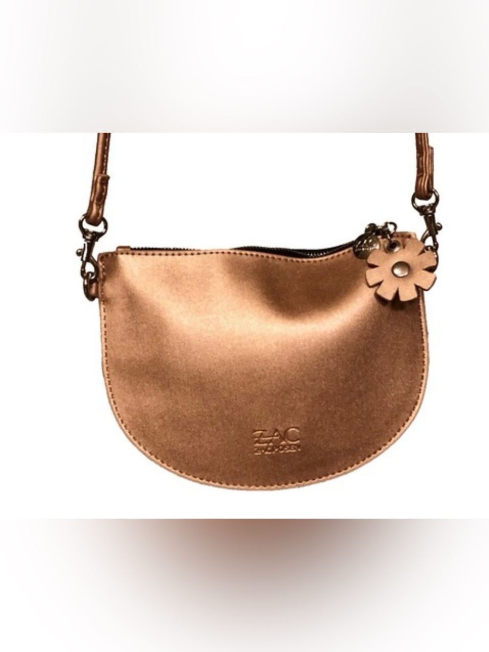 ZAC Zac Posen Metallic Copper Crescent Crossbody Bag